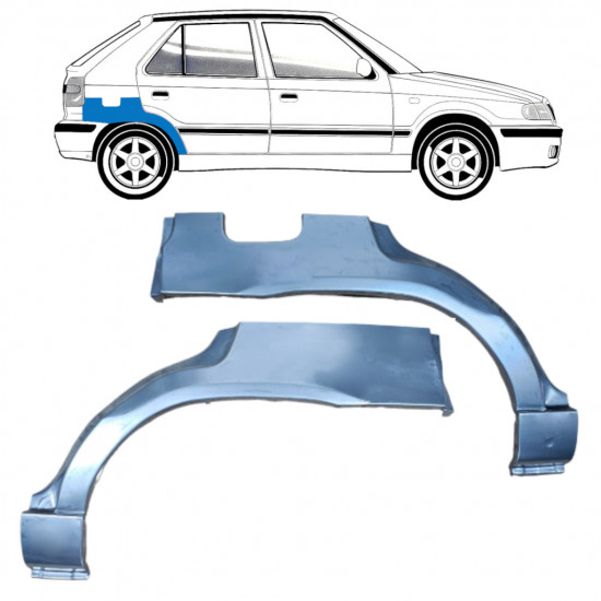 Panneau de réparation arc d'aile arrière pour Skoda Felicia 1994-2001 / Gauche+Droit / Ensemble 10590