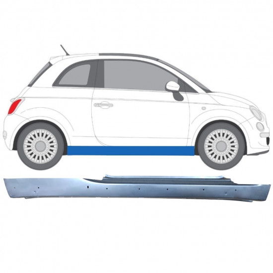 Réparation bas de caisse avec trous pour Fiat 500 2007-2018 / Droite 12679