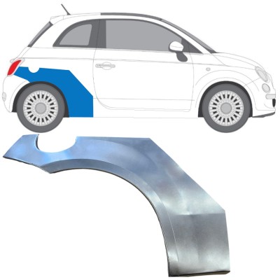 Panneau de réparation arc d'aile arrière pour Fiat 500 2007-2018 / Droite 16071