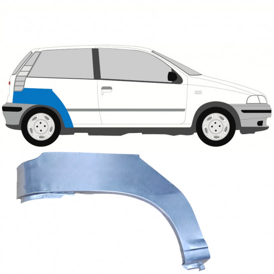 Panneau de réparation arc d'aile arrière pour Fiat Punto 1 1993-1999 / Droite 7273