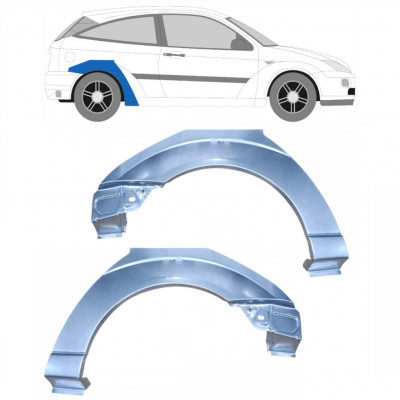 Panneau de réparation arc d'aile arrière pour Ford Focus 1998-2007 / Gauche+Droit / Ensemble 6287