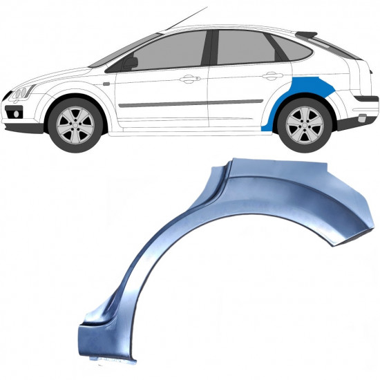 Panneau de réparation arc d'aile arrière pour Ford Focus 2004-2011 / Gauche /  5454