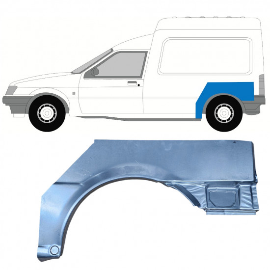 Panneau de réparation arc d'aile arrière pour Ford Courier 1989-1995 / Gauche 7829