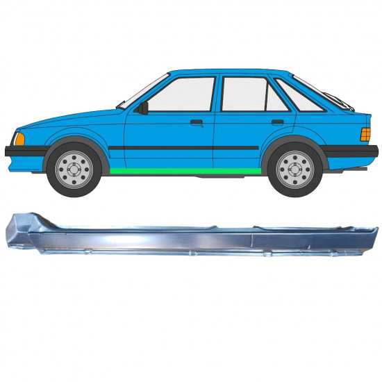 Panneau de réparation du seuil pour Ford Escort 1980-1986 / Gauche 7819