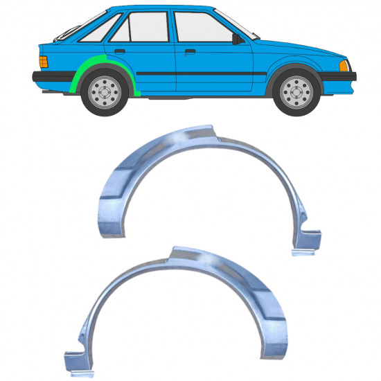 Panneau de réparation arc d'aile arrière pour Ford Escort 1980-1986 / Gauche+Droit / Ensemble 9984