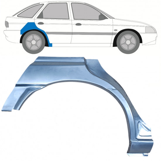 Panneau de réparation arc d'aile arrière pour Ford Escort 1995-2000 / Droite 8990