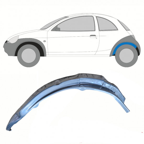 Panneau de réparation arc d'aile arrière intérieur pour Ford KA 1996-2008 / Gauche 10773