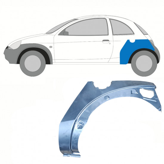 Panneau de réparation arc d'aile arrière pour Ford KA 1996-2008 / Gauche 10770