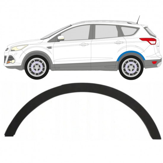 Moulure latérale sur aile arrière pour Ford Kuga 2013-2016 / Gauche 7928