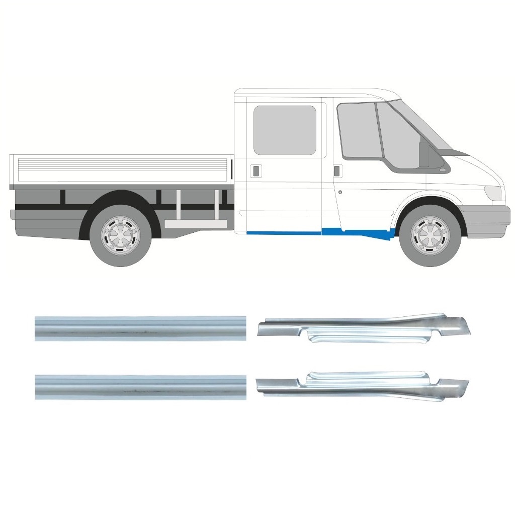 Réparation Bas De Caisse Pour Ford Transit 2000-2013 / Gauche+Droit / Double Cabine / Ensemble 9698