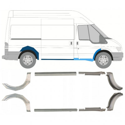 Réparation bas de caisse + passage de roue arrière pour Ford Transit 2000-2013 / MWB / Ensemble 9693