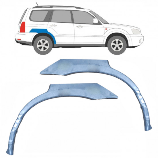 Panneau de réparation arc d'aile arrière pour Subaru Forester Sg 2002-2008 / Gauche+Droit / Ensemble 9209