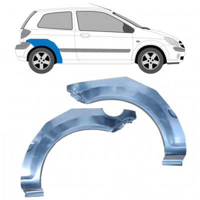 Panneau de réparation arc d'aile arrière pour Hyundai Getz 2002-2010 / Gauche+Droit / Ensemble 10641