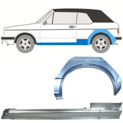 VW GOLF 1 CABRIO 1979-1993 PASSAGE DE ROUE ARRIÈRE + SEUIL / SET / GAUCHE