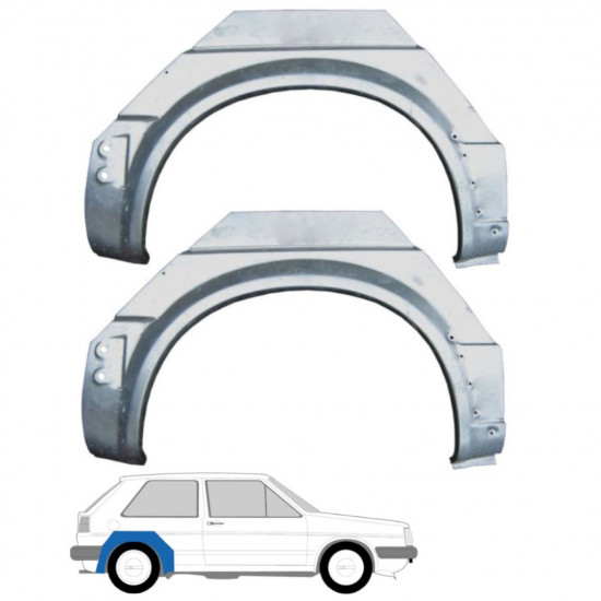 Panneau de réparation arc d'aile arrière pour VW Golf 2 1982- / Gauche+Droit / Ensemble 9626