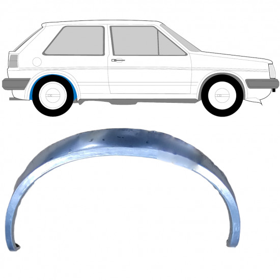 Panneau de réparation arc d'aile arrière intérieur pour VW Golf 2 1982- / Droite 7845