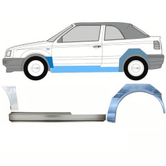 Réparation bas de caisse + aile avant + aile arrière pour Volkswagen Golf 3 1991-1998 / Gauche / CABRIO / Ensemble 12568