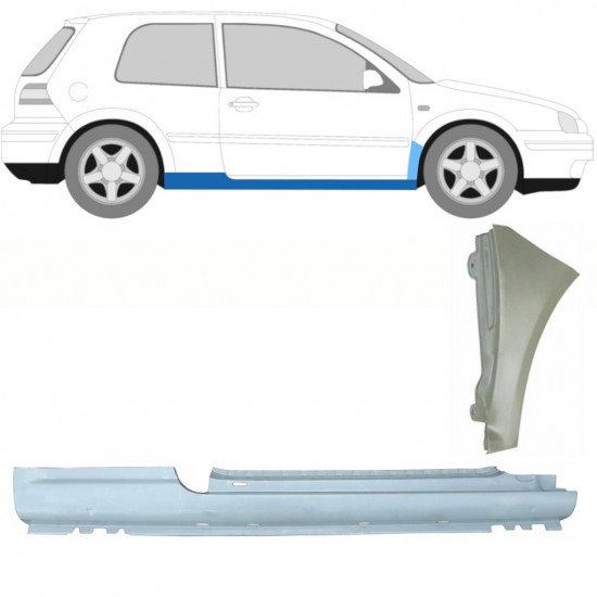 VW GOLF 4 1997- 3 PORTE PANNEAU DE RÉPARATION DU SEUIL + PANNEAU DE L\'AILE AVANT / DROIT