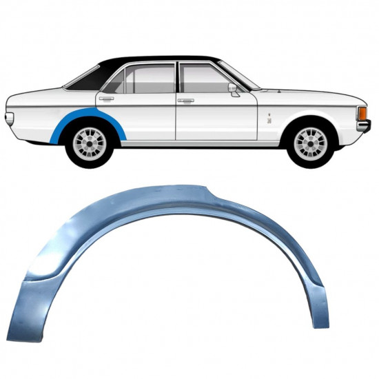 Panneau de réparation arc d'aile arrière pour Ford Granada 1972-1977 / Droite 11028