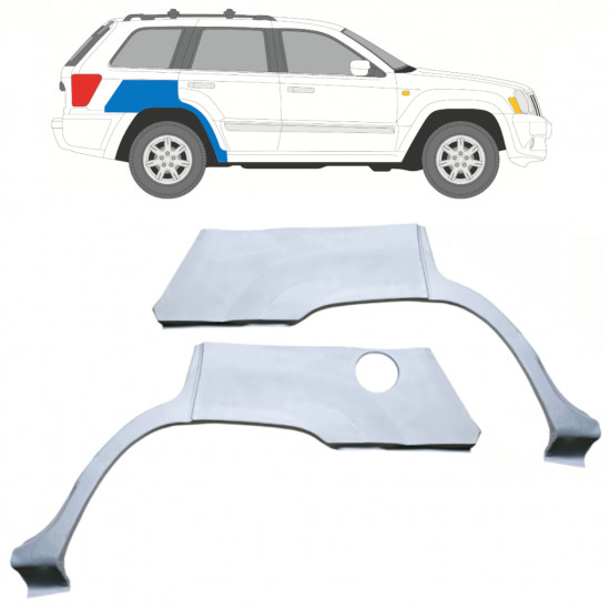 Panneau de réparation arc d'aile arrière pour Jeep Grand Cherokee 2005-2010 / Gauche+Droit / Ensemble 10657