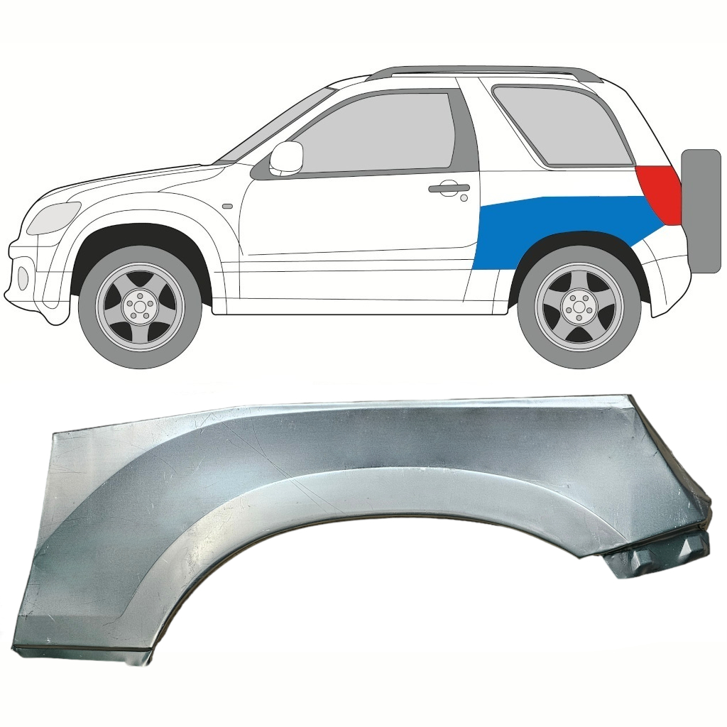 Panneau De Réparation Arc D'aile Arrière Supérieur Pour Suzuki Grand Vitara 2005-2012 / Gauche 8508