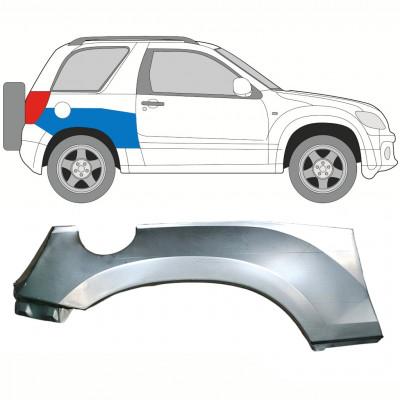 Panneau de réparation arc d'aile arrière supérieur pour Suzuki Grand Vitara 2005-2012 / Droite 8507