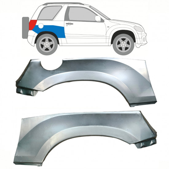 Panneau de réparation arc d'aile arrière supérieur pour Suzuki Grand Vitara 2005-2012 / Gauche+Droit / Ensemble 10267