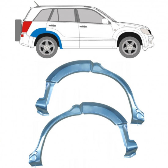 Panneau de réparation arc d'aile arrière pour Suzuki Grand Vitara 2005-2012 / Gauche+Droit / Ensemble 9220