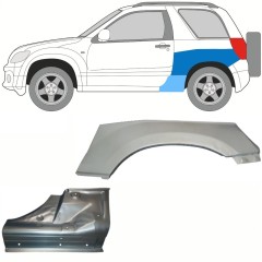 Réparation bas de caisse + passage de roue arrière pour Suzuki Grand Vitara 2005-2014 / Gauche / Ensemble 10841