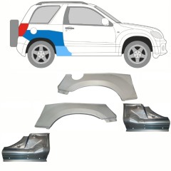 Réparation bas de caisse + passage de roue arrière pour Suzuki Grand Vitara 2005-2014 / Ensemble 10842