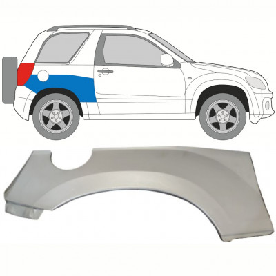 Panneau de réparation arc d'aile arrière supérieur pour Suzuki Grand Vitara 2005-2012 / Droite 8507