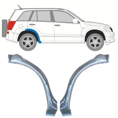 Panneau de réparation partie avant de l'aile arrière pour Suzuki Grand Vitara 2005-2014 / Gauche+Droit / Ensemble 10177