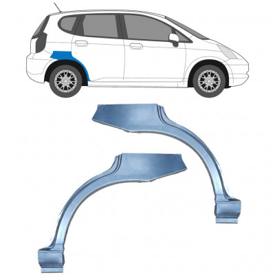 Panneau de réparation arc d'aile arrière pour Honda Jazz Gd 2002-2008 / Gauche+Droit / Ensemble 9195