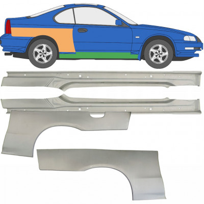 Panneau de réparation du seuil + arc d'aile arrière pour Honda Prelude 1992-1996 / Gauche+Droit / Ensemble 9534