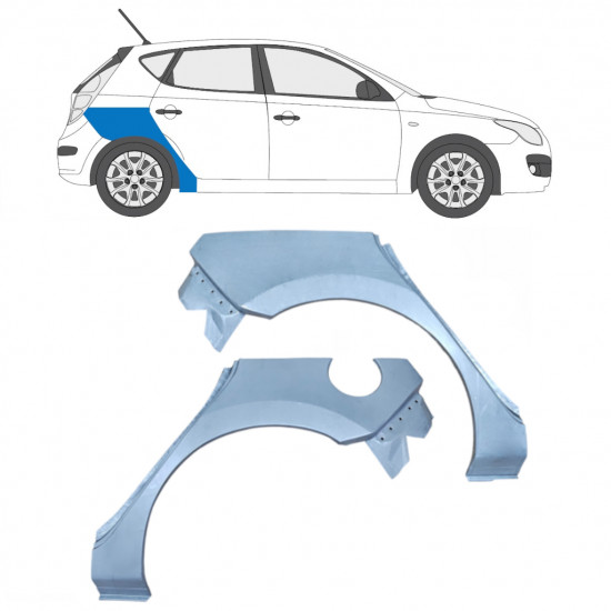 Panneau de réparation arc d'aile arrière pour Hyundai I30 2007-2012 / Gauche+Droit / Ensemble 5472