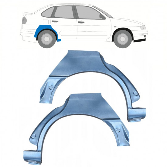 Panneau de réparation arc d'aile arrière pour Seat Ibiza Cordoba 1993-2002 / Gauche+Droit / Ensemble 10653