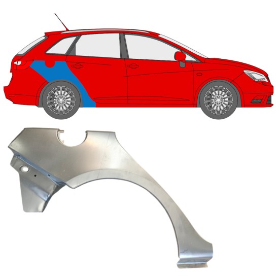 Panneau de réparation arc d'aile arrière pour Seat Ibiza 2008-2017 / Droite / COMBI 14607