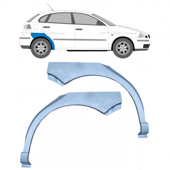 Panneau de réparation arc d'aile arrière pour Seat Ibiza Cordoba 2002-2008 / Gauche+Droit / Ensemble 9232