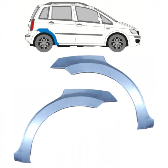 Panneau de réparation arc d'aile arrière pour Fiat Idea 2004-2011 / Gauche+Droit / Ensemble 9551