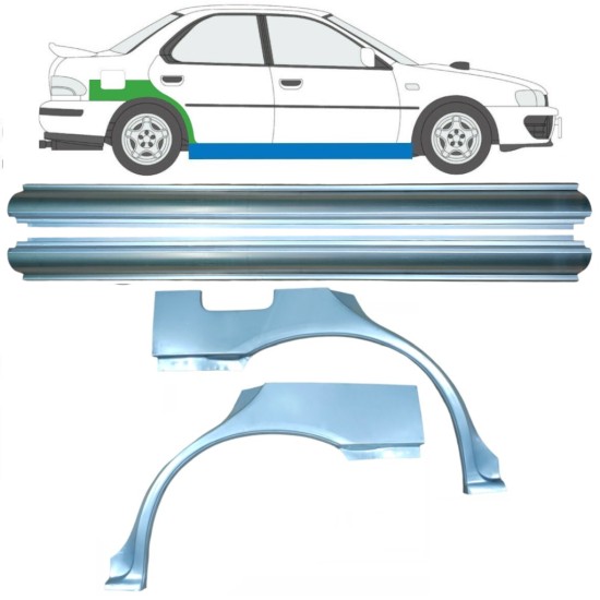 Réparation bas de caisse + passage de roue arrière pour Subaru Impreza GC GF 1992-2000 / Gauche+Droit / Ensemble 10667