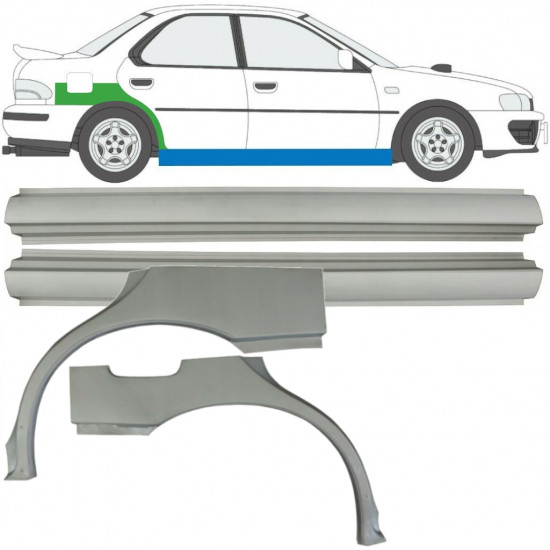 Réparation bas de caisse + passage de roue arrière pour Subaru Impreza 1992-2000 / Gauche+Droit / Ensemble 10667