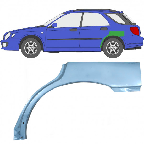 Panneau de réparation arc d'aile arrière pour Subaru Impreza Gg 2000-2007 / Gauche 5915