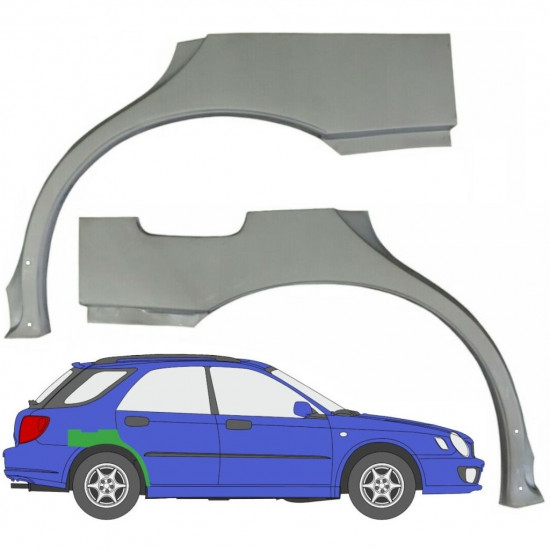 Panneau de réparation arc d'aile arrière pour Subaru Impreza Gg 2000-2007 / Gauche+Droit / Ensemble 10463