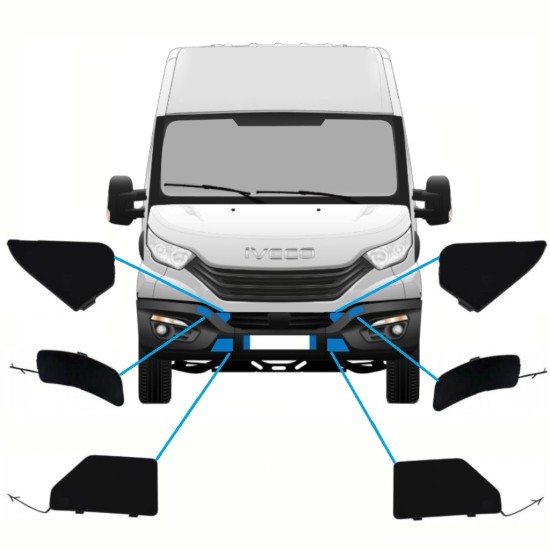 Bouchons du pare-chocs avant pour Iveco Daily 2014-2016 / Ensemble 10292