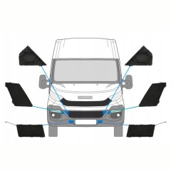 Bouchons du pare-chocs avant pour Iveco Daily 2014-2019 / Ensemble 10293