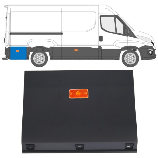 Moulure latérale arrière derrière la roue avec lampe pour Iveco Daily 2014-2019 / Gauche = Droite (symétrique) / Ensemble 16763