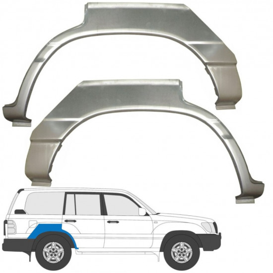 Panneau de réparation arc d'aile arrière pour Toyota Land Cruiser 1998-2007 / Gauche+Droit / Ensemble 9596