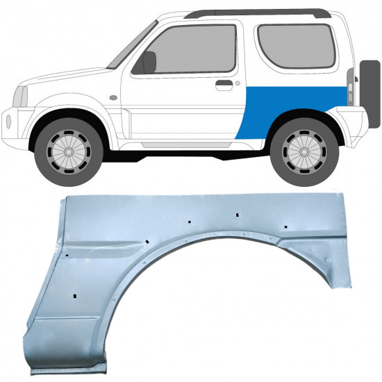 Panneau de réparation arc d'aile arrière pour Suzuki Jimny 1998-2018 / Gauche 7033