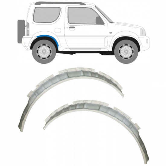 SUZUKI JIMNY 1998-2018 SOUTIEN DE PASSAGE DE ROUE ARRIÈRE / SET