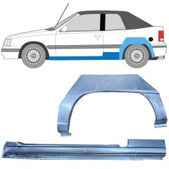 Réparation bas de caisse + passage de roue arrière pour Opel Kadett E Astra 1984-1993 / Gauche / CABRIO / Ensemble 12584